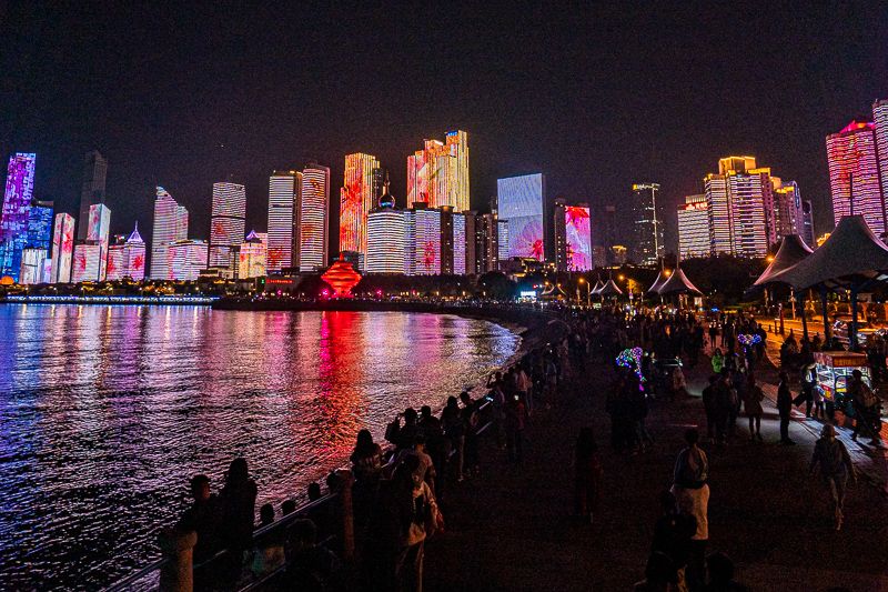 青島夜市美食街實拍